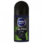 Дезодорант-антиперспирант для мужчин, Nivea (Нивея) 50 мл Мен Ультра титан антибактериальный эффект 48 часов шариковый